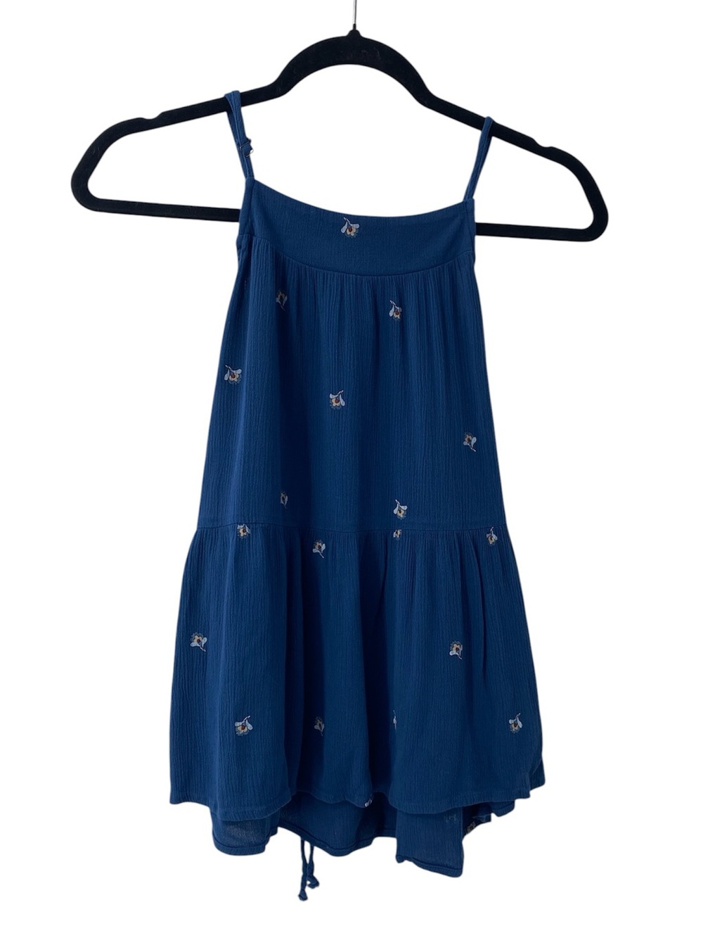 Universal Thread Navy Blue flower Spaghetti Strap Dress with Tiny Embroidery